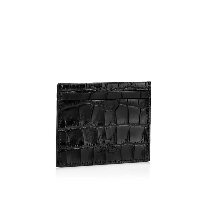 Men Kios Card Holder 8211 Alligator Embossed Calf Leather 8211 Black Black Christian Louboutin Wallets and Cardholders