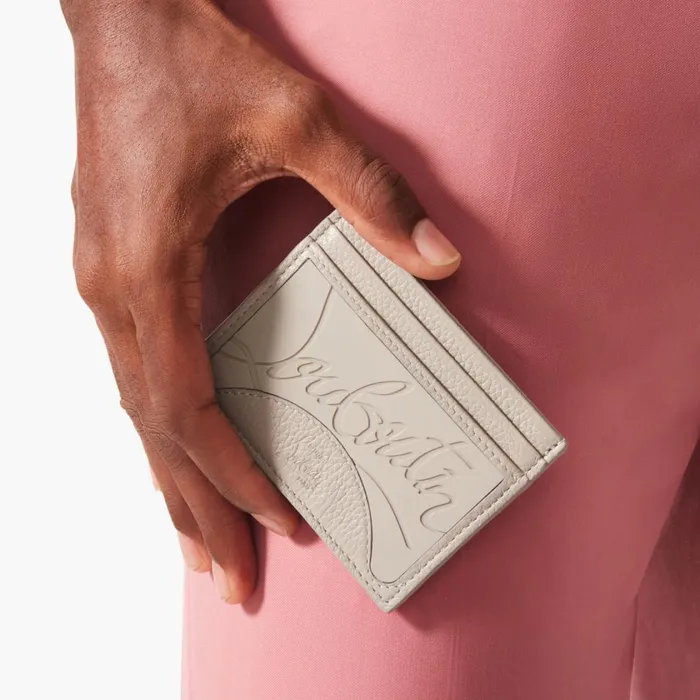 Men Kios Card Holder Card Holder 8211 Grained Calf Leather And Rubber 8211 Goose Grey Christian Louboutin Wallets and Cardholders