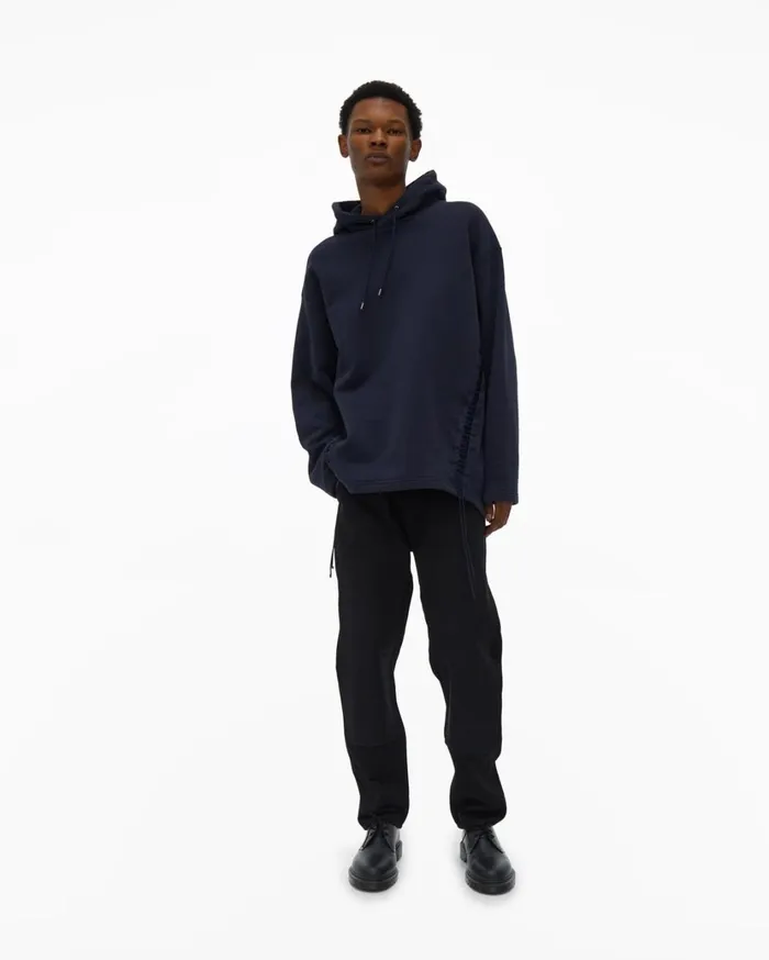 Men Laced Hoodie Admiral Blue Helmut Lang Sweatshirts