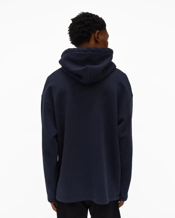 Men Laced Hoodie Admiral Blue Helmut Lang Sweatshirts