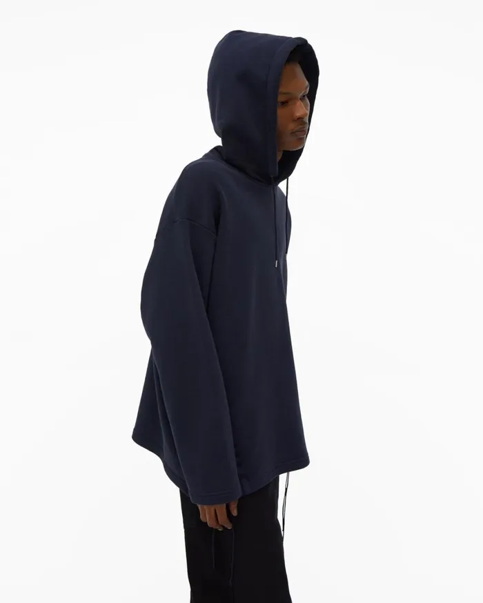 Men Laced Hoodie Admiral Blue Helmut Lang Sweatshirts