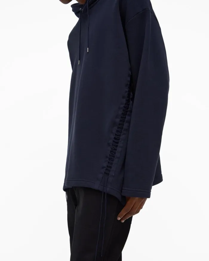 Men Laced Hoodie Admiral Blue Helmut Lang Sweatshirts