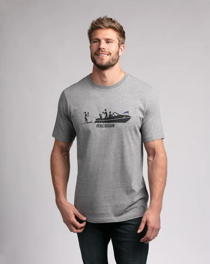 Men LAKE STATE TEE Heather Grey TravisMathew Tees