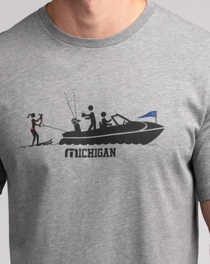 Men LAKE STATE TEE Heather Grey TravisMathew Tees