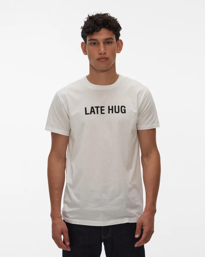 Men LATE HUG Standard Tee Chalk White Helmut Lang TShirts