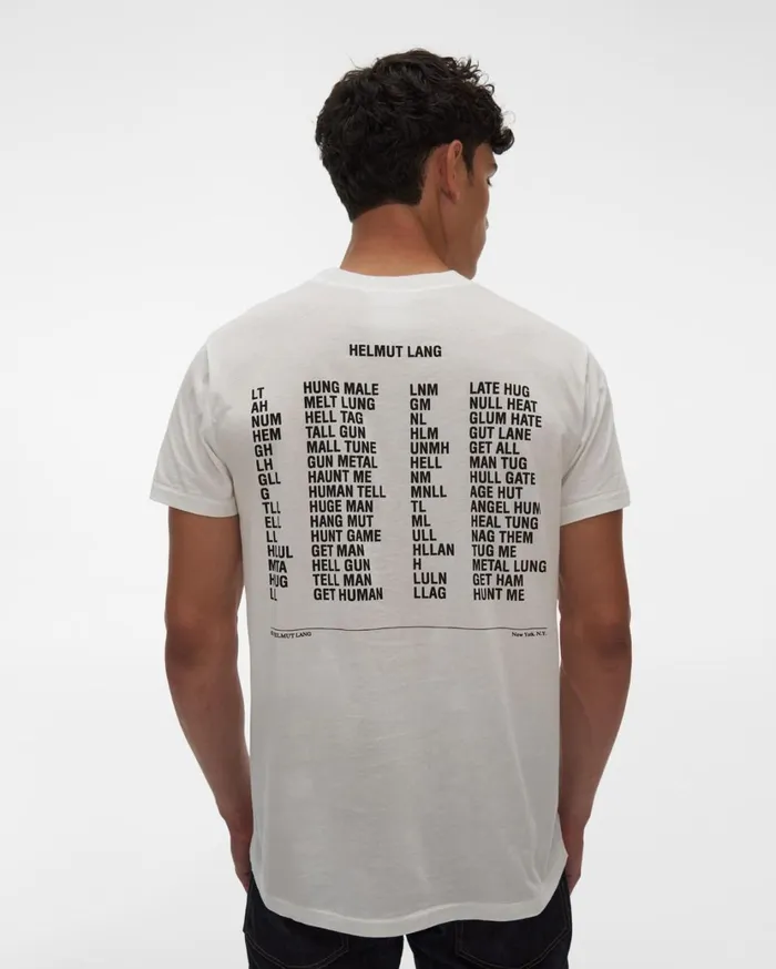 Men LATE HUG Standard Tee Chalk White Helmut Lang TShirts