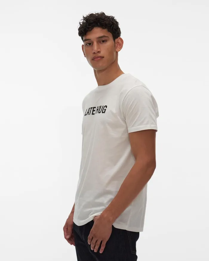 Men LATE HUG Standard Tee Chalk White Helmut Lang TShirts