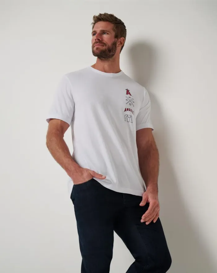 Men LOS ANGELES ANGELS SUNSET SLAM 20 TEE White TravisMathew Tees