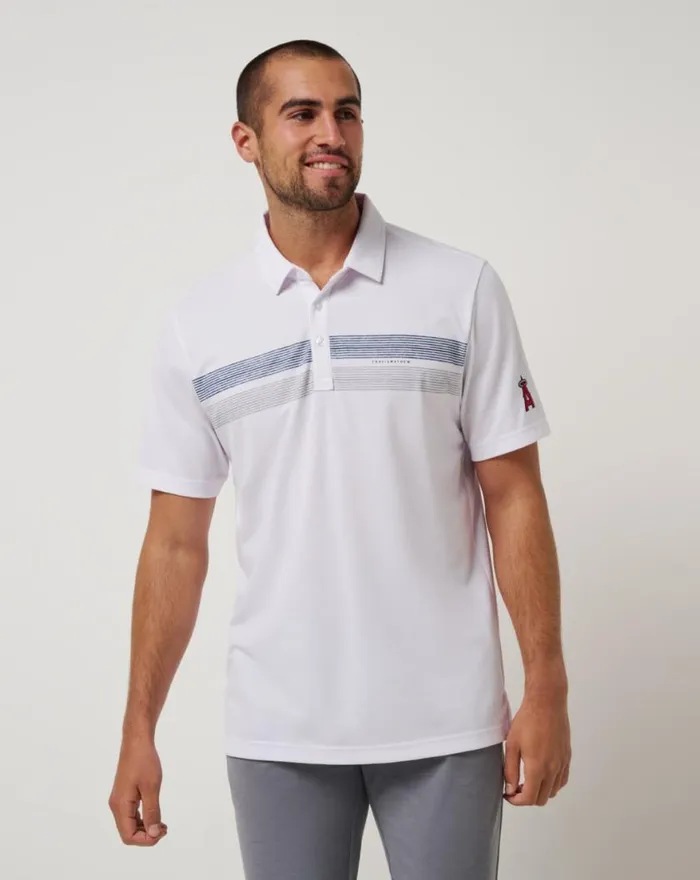 Men LOS ANGELES ANGELS TOP RECRUIT POLO White TravisMathew Polos