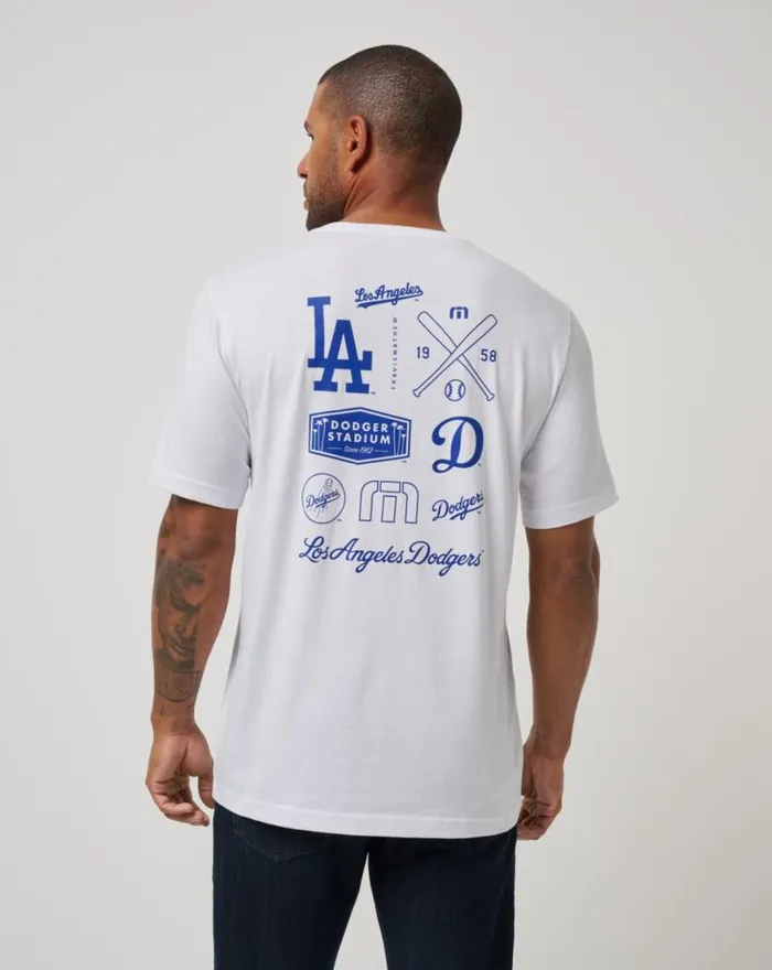 Men LOS ANGELES DODGERS FRIENDLY RIVALRY TEE White TravisMathew Tees