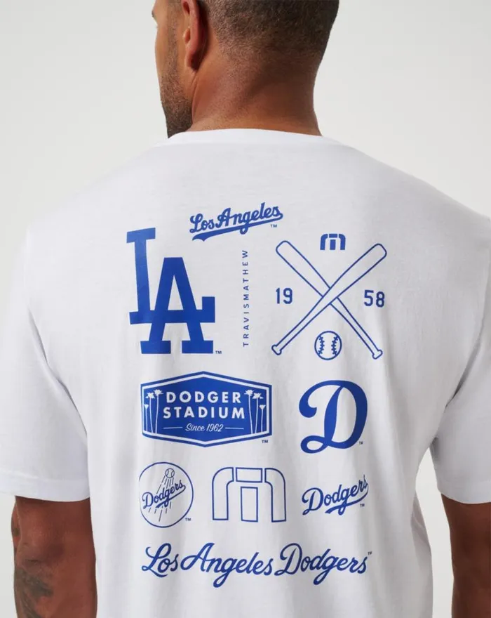 Men LOS ANGELES DODGERS FRIENDLY RIVALRY TEE White TravisMathew Tees