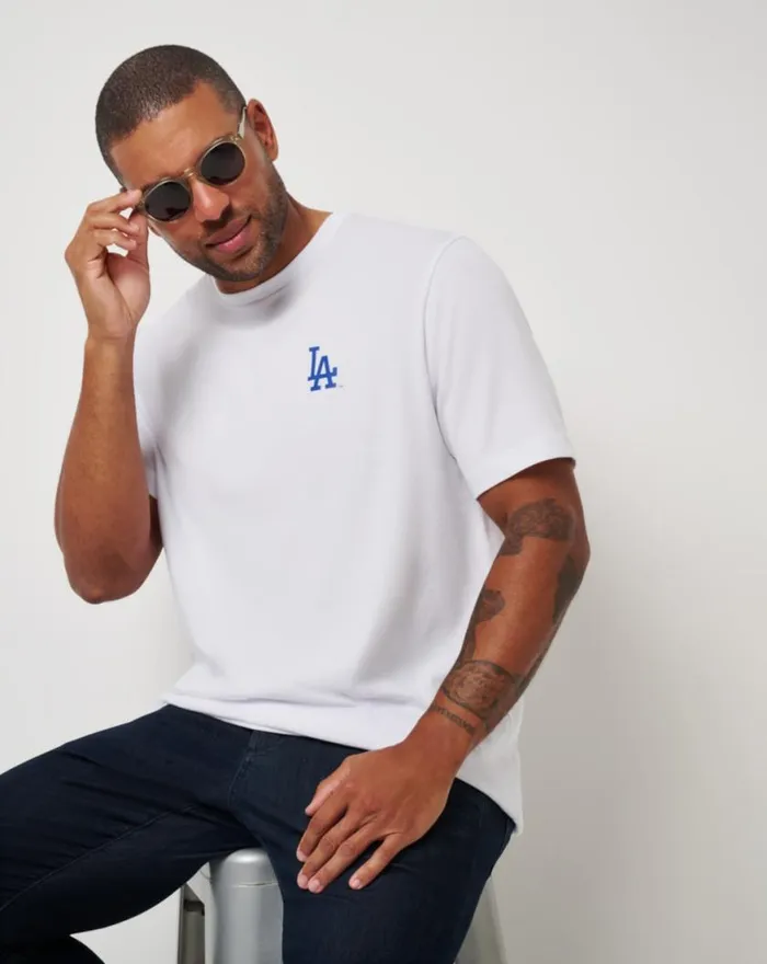 Men LOS ANGELES DODGERS FRIENDLY RIVALRY TEE White TravisMathew Tees