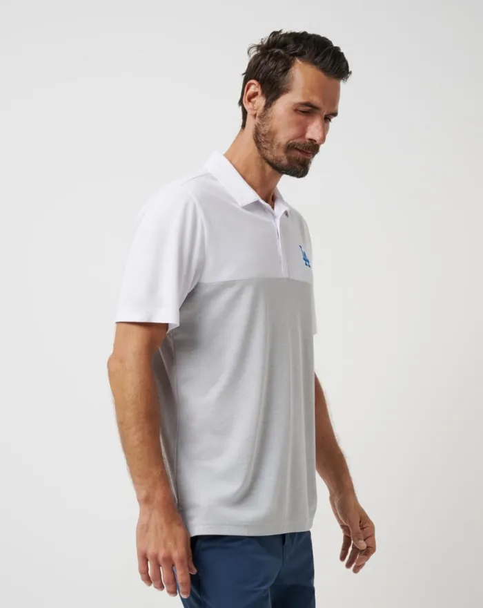 Men LOS ANGELES DODGERS HOME RUN LEADER POLO Whiteheather Grey TravisMathew Polos