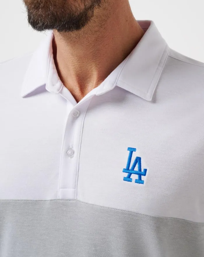 Men LOS ANGELES DODGERS HOME RUN LEADER POLO Whiteheather Grey TravisMathew Polos