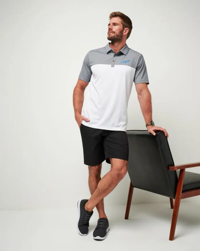 Men LOS ANGELES DODGERS THE RUDDS 20 POLO Heather Quiet Shadewhite TravisMathew Polos