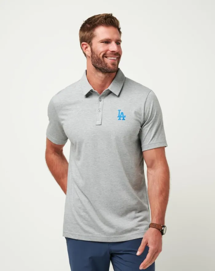 Men LOS ANGELES DODGERS THE ZINNA POLO Heather Grey TravisMathew Polos
