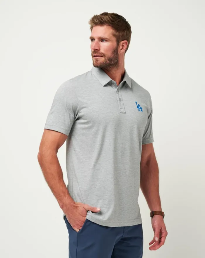 Men LOS ANGELES DODGERS THE ZINNA POLO Heather Grey TravisMathew Polos