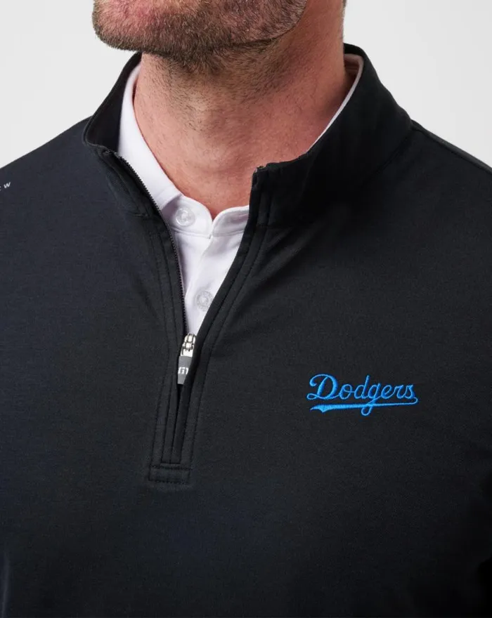 Men LOS ANGELES DODGERS TIME TO TAILGATE QUARTER ZIP Black TravisMathew Quarter Zips