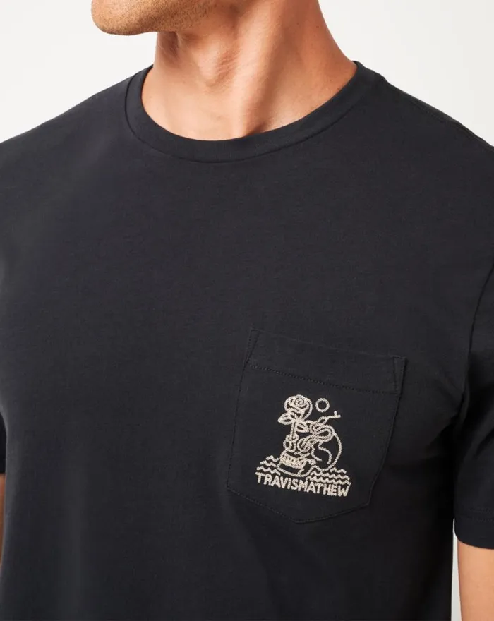 Men LOST CAVE POCKET TEE Black TravisMathew Tees