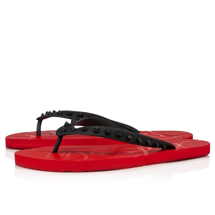 Men Loubi Flip Man Flipflops 8211 Rubber 8211 Red Black Christian Louboutin Sandals and Espadrilles Men Loubi Flip Man Flipflops 8211 Rubber 8211 Red Black Christian Louboutin Sandals and Espadrilles