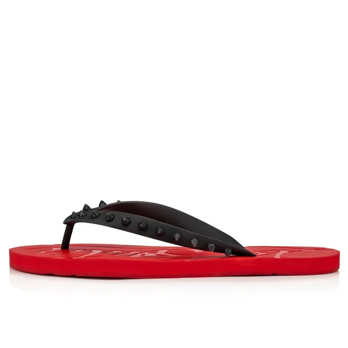 Men Loubi Flip Man Flipflops 8211 Rubber 8211 Red Black Christian Louboutin Sandals and Espadrilles