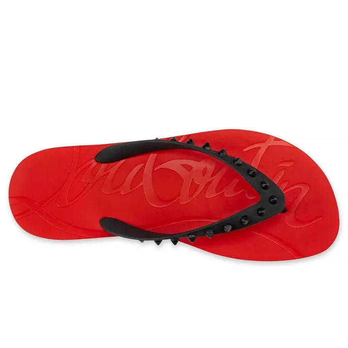 Men Loubi Flip Man Flipflops 8211 Rubber 8211 Red Black Christian Louboutin Sandals and Espadrilles