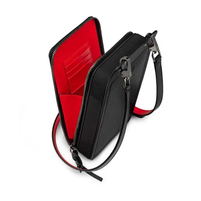 Men Loubi Phone Box Iphone Case Phone Pouch 8211 Rubber And Calf Leather 8211 Loubi Red Christian Louboutin Crossbody Bags