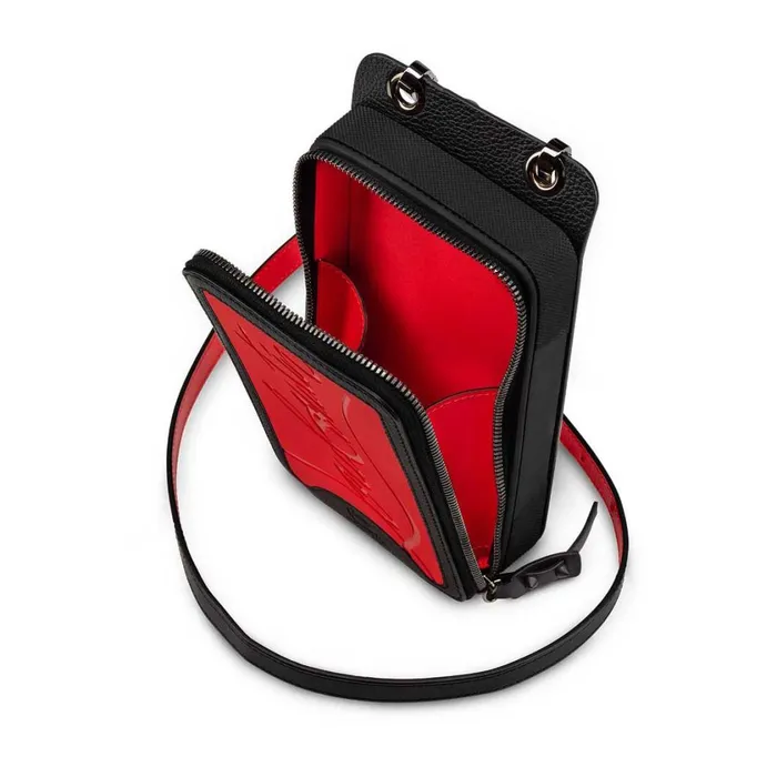 Men Loubi Phone Box Iphone Case Phone Pouch 8211 Rubber And Calf Leather 8211 Loubi Red Christian Louboutin Crossbody Bags