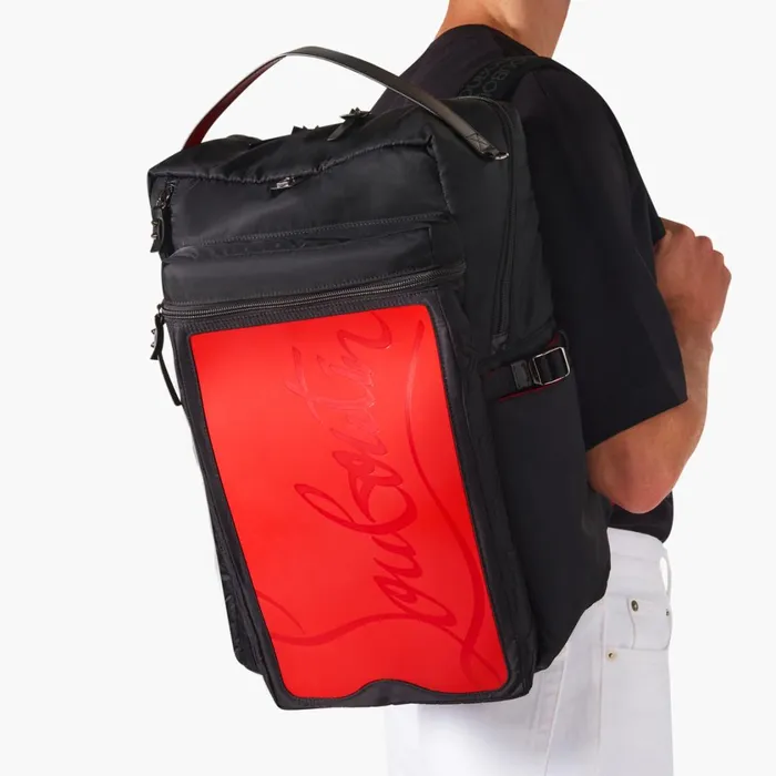Men Loubideal Backpack 8211 Fabric And Rubber 8211 Loubi Red Christian Louboutin Crossbody Bags