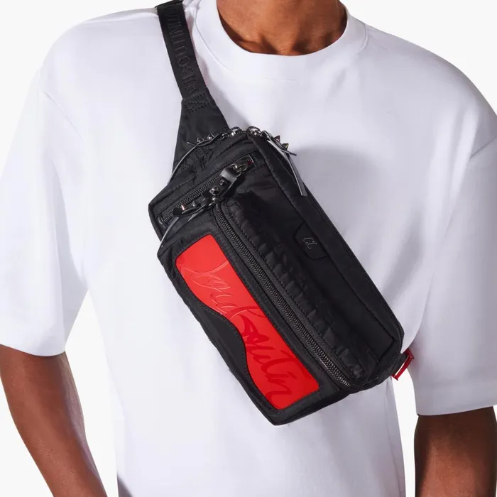 Men Loubideal Belt Bag 8211 Fabric And Rubber 8211 Loubi Red Christian Louboutin Crossbody Bags
