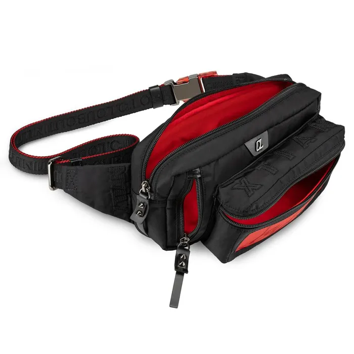Men Loubideal Belt Bag 8211 Fabric And Rubber 8211 Loubi Red Christian Louboutin Crossbody Bags