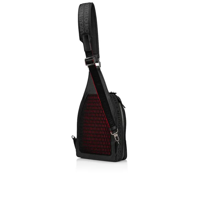 Men Loubifunk Crossbody Bag 8211 Grained Calf Leather And Spikes 8211 Black Black Christian Louboutin Crossbody Bags