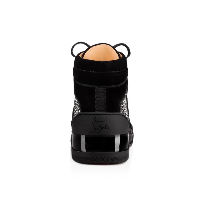 Men Loubikick Hightop Sneakers 8211 Suede 8211 Black Black Christian Louboutin High Top Sneakers