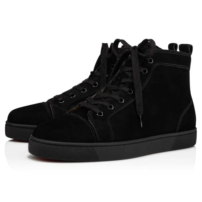 Men Louis Hightop Sneakers 8211 Veau Velours 8211 Black Black Christian Louboutin High Top Sneakers Men Louis Hightop Sneakers 8211 Veau Velours 8211 Black Black Christian Louboutin High Top Sneakers
