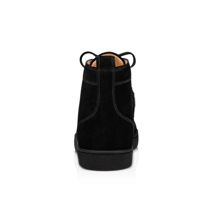 Men Louis Hightop Sneakers 8211 Veau Velours 8211 Black Black Christian Louboutin High Top Sneakers