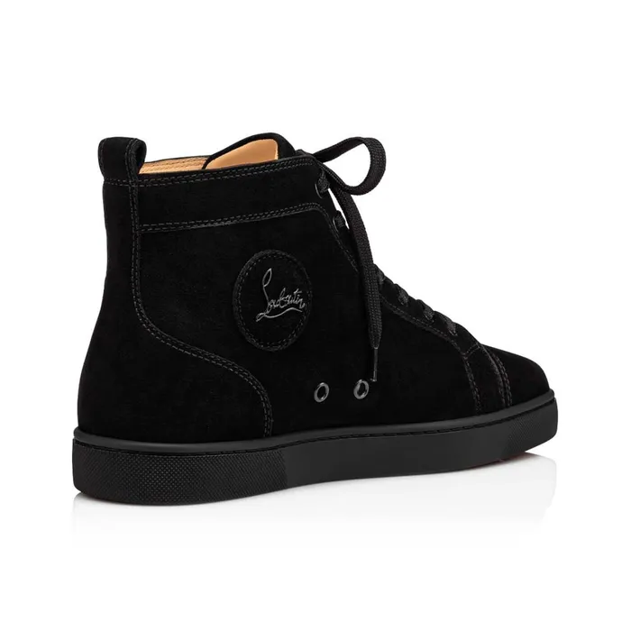 Men Louis Hightop Sneakers 8211 Veau Velours 8211 Black Black Christian Louboutin High Top Sneakers