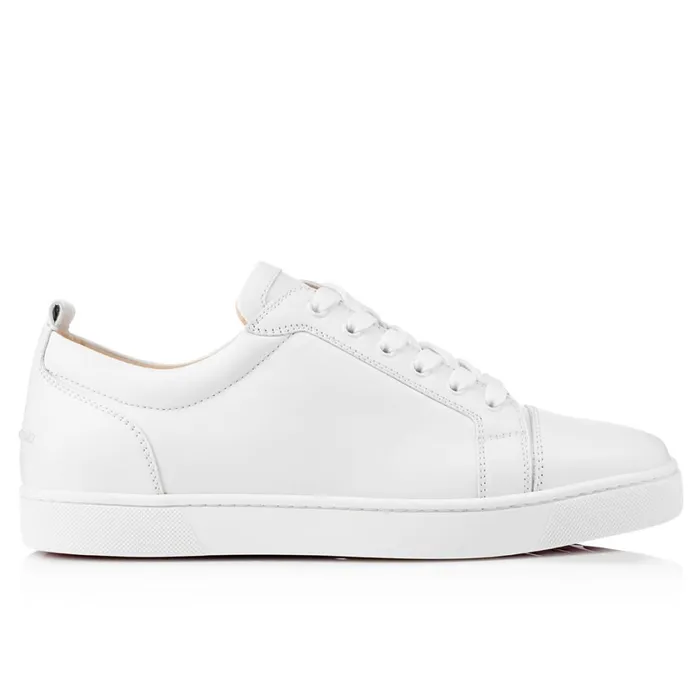 Men Louis Junior Sneakers 8211 Calf Leather 8211 White White Christian Louboutin Low Top Sneakers