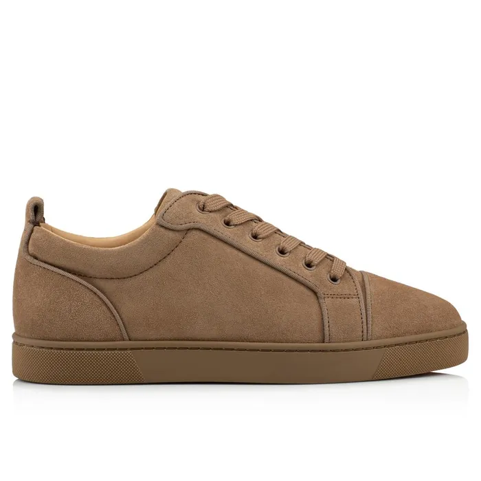 Men Louis Junior Sneakers 8211 Leather 8211 Roca Brown Christian Louboutin Low Top Sneakers
