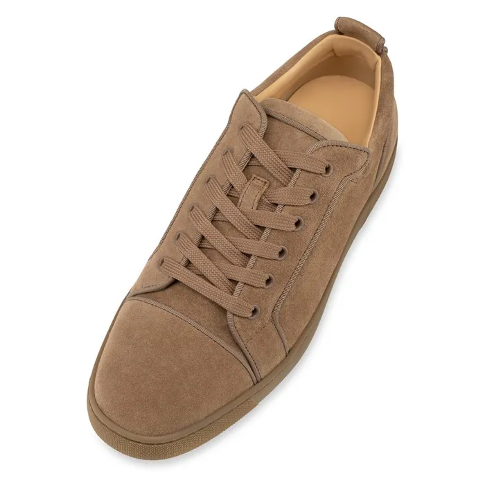 Men Louis Junior Sneakers 8211 Leather 8211 Roca Brown Christian Louboutin Low Top Sneakers
