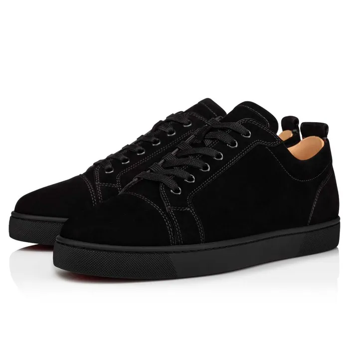 Men Louis Junior Sneakers 8211 Veau Velours 8211 Black Black Christian Louboutin Low Top Sneakers Men Louis Junior Sneakers 8211 Veau Velours 8211 Black Black Christian Louboutin Low Top Sneakers