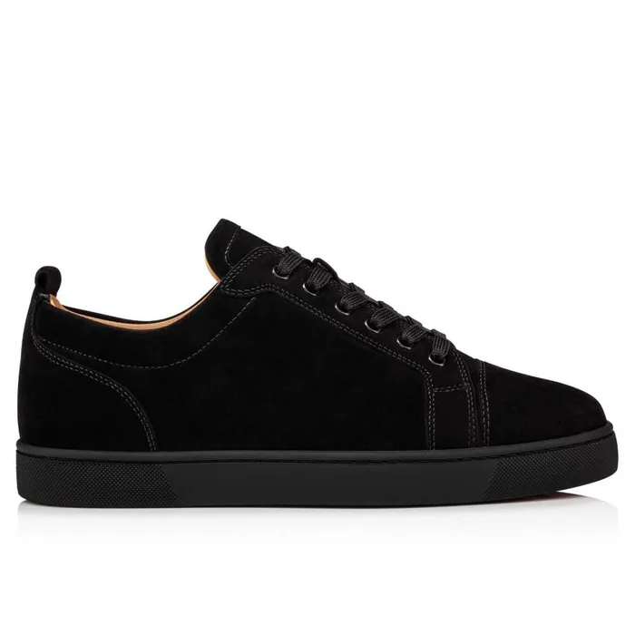 Men Louis Junior Sneakers 8211 Veau Velours 8211 Black Black Christian Louboutin Low Top Sneakers
