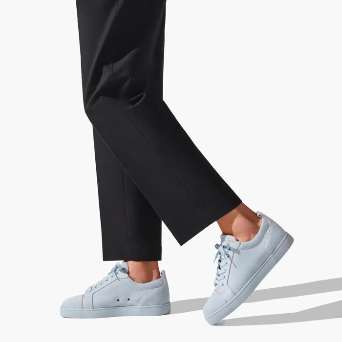 Men Louis Junior Sneakers 8211 Veau Velours 8211 Paseo Blue Christian Louboutin Low Top Sneakers