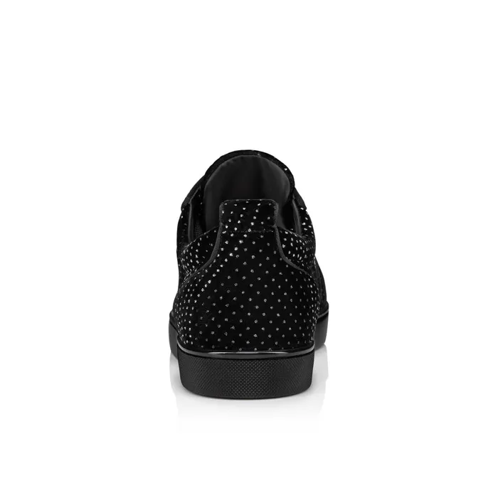 Men Louis Junior Sneakers 8211 Velvet River 8211 Black Black Christian Louboutin Low Top Sneakers