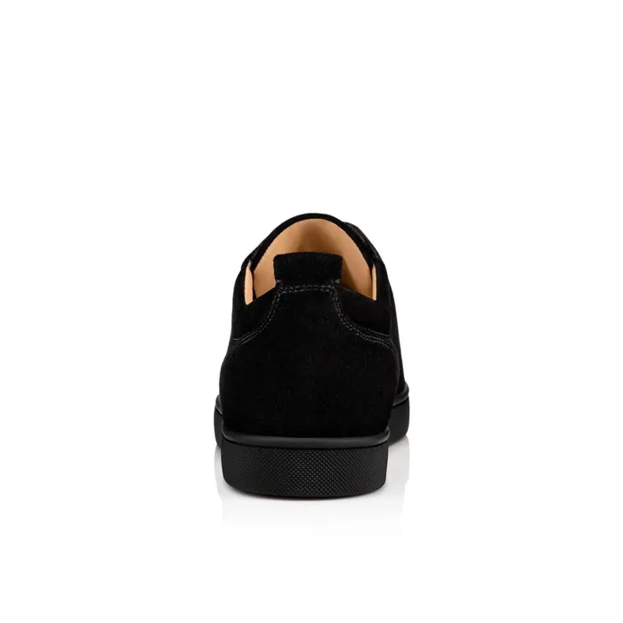 Men Louis Junior Spikes Sneakers 8211 Veau Velours 8211 Black Black Christian Louboutin Low Top Sneakers