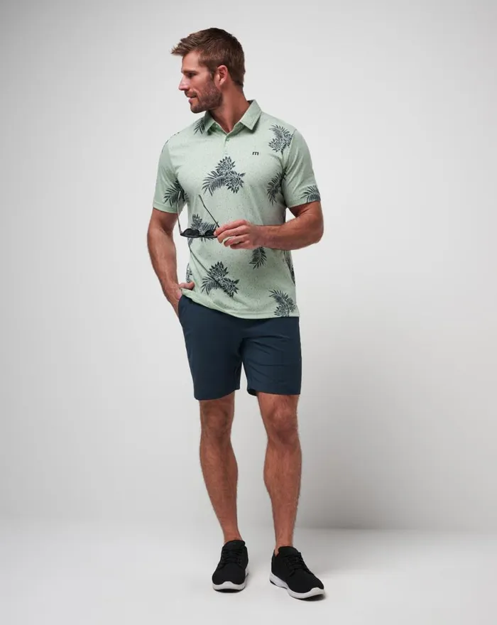 Men LUSH FOREST POLO Jadeite TravisMathew Polos