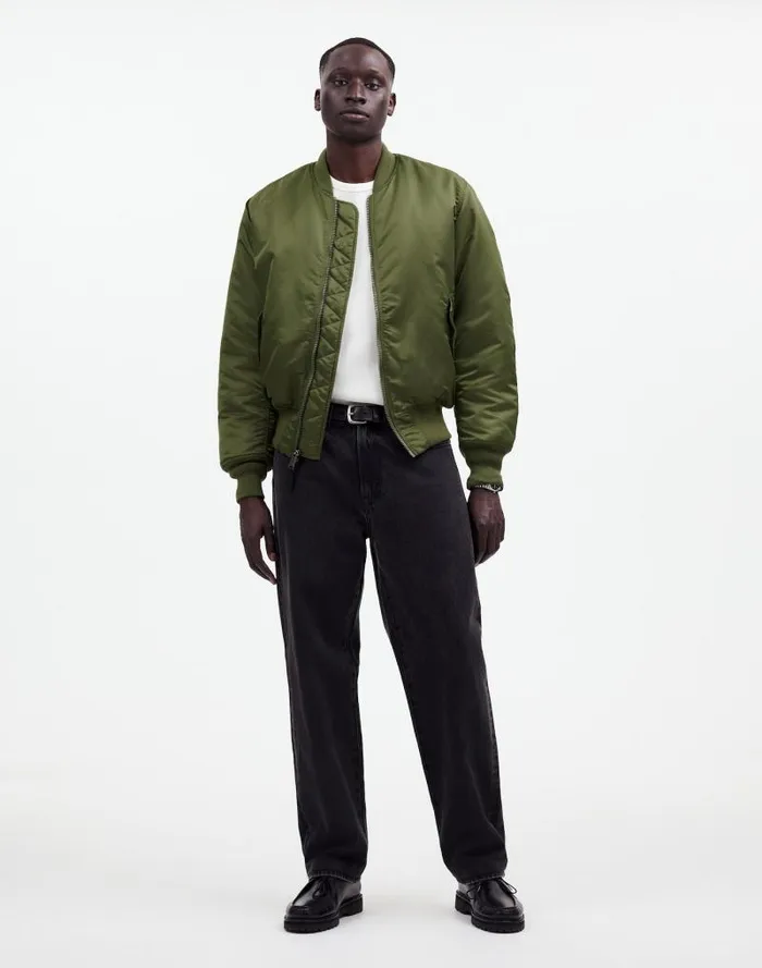 Men Madewell X Alpha Industries MA1 Flight Jacket Heritage Olive Madewell Coats Jackets Men Madewell X Alpha Industries MA1 Flight Jacket Heritage Olive Madewell Coats Jackets