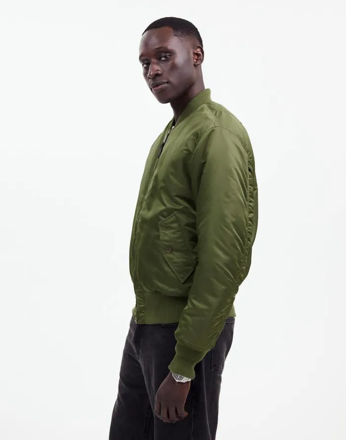 Men Madewell X Alpha Industries MA1 Flight Jacket Heritage Olive Madewell Coats Jackets