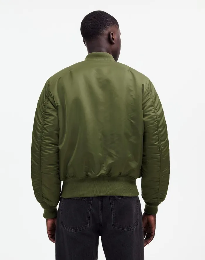 Men Madewell X Alpha Industries MA1 Flight Jacket Heritage Olive Madewell Coats Jackets