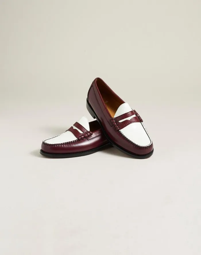 Men Madewell X GHBASS Larson Weejuns Loafers Wine White Madewell Dress Shoes and Loafers