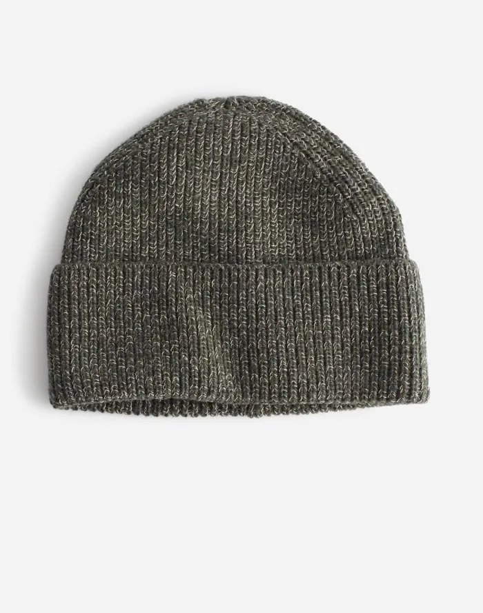 Men Marled Beanie Green Marl Madewell Hats and Scarves